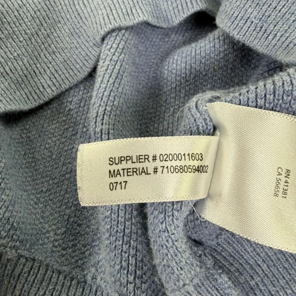Polo Ralph Lauren Pima Cotton 1/4 Zip Sweater Light Blue Mock Neck Knit Men READ